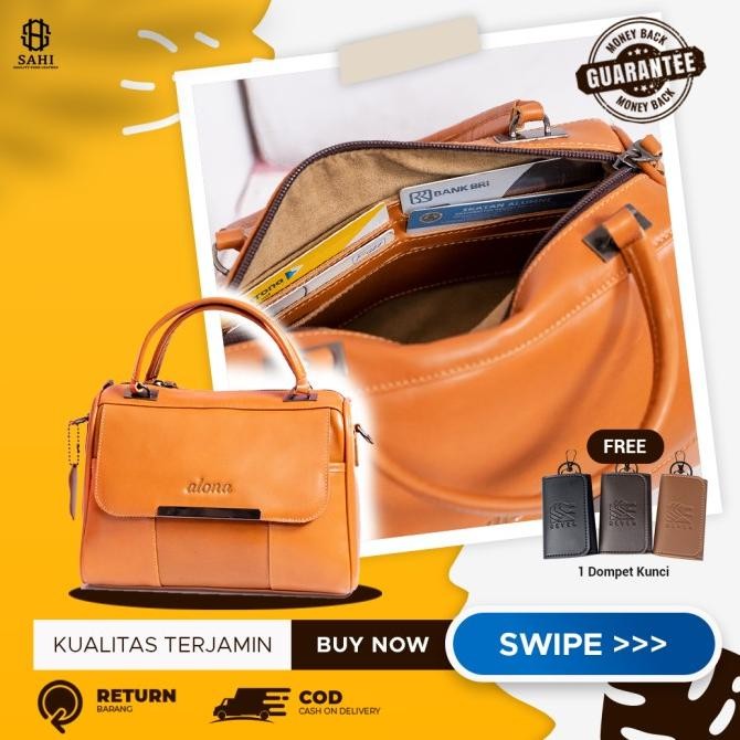 Tas Selempang Wanita Kulit Asli Tas Kulit Wanita Baru Branded Hestia
