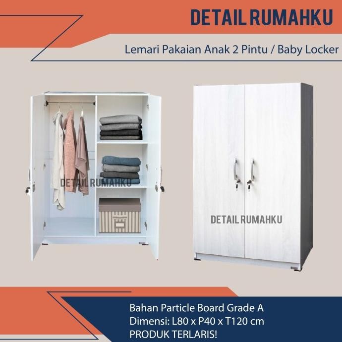 Lemari Pakaian Minimalis Anak/Lemari Baju Mini/Baby Locker Putih Murah