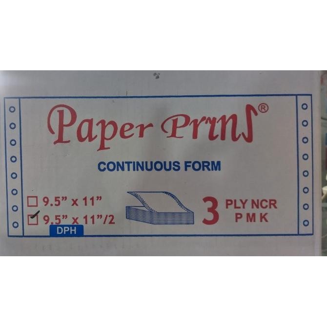 

Paper Print Continuous Form 9.5 X 11/2 3 Ply Wartel Kertas Continuo New