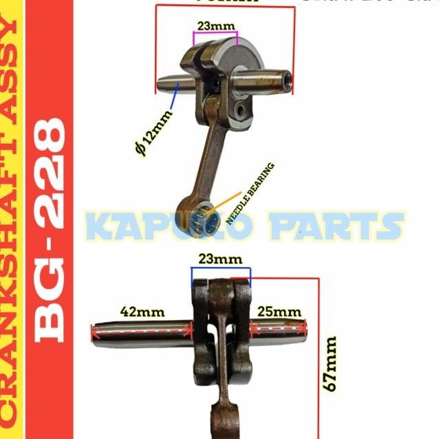 228 Crankshaft Assy Untuk Mesin Potong Rumput Tanaka 2 Tak