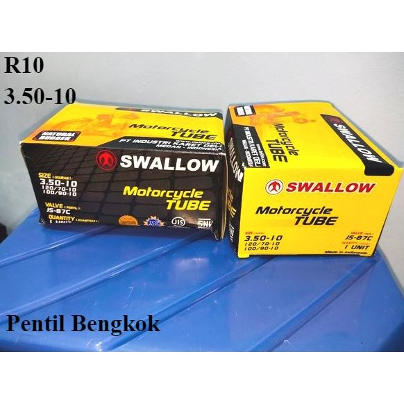 Ban Dalam Vespa R10 3.50-10 Swallow Pentil Bengkok Original