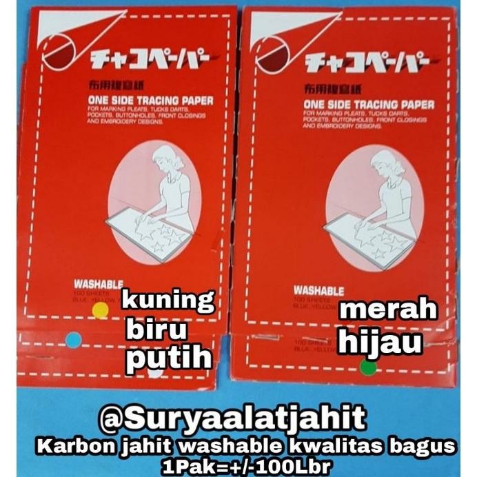 

Karbon paper jahit washable bisa dicuci @100lbr =rp.99.500/pak