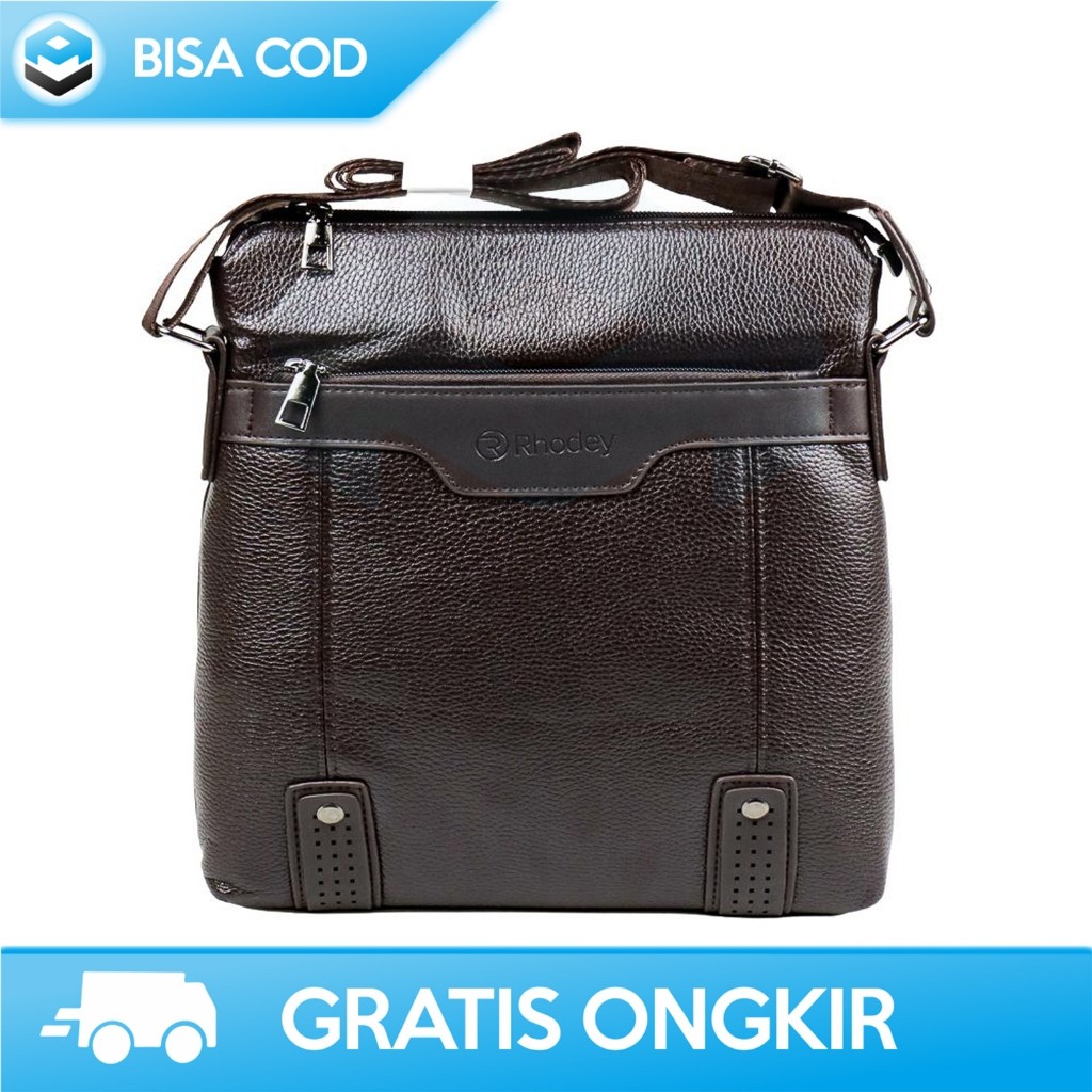 TAS SELEMPANG PRIA FASHION BAHAN KULIT RESLETING AWET MUAT BANYAK