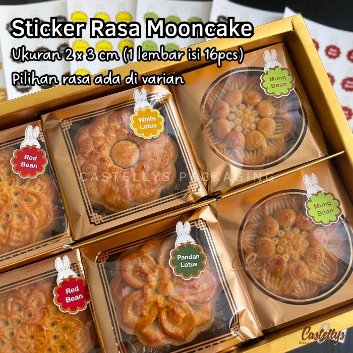 

BEBAS ONGKIR - Sticker Stiker Label Rasa Mooncake STM Kue Pia Bulan Snowskin Mochi Roti Cookies