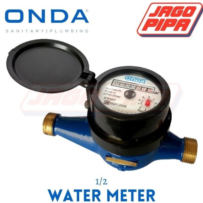 JUAL ONDA Water Meter Brass Meteran Air PDAM SNI - 1/2"