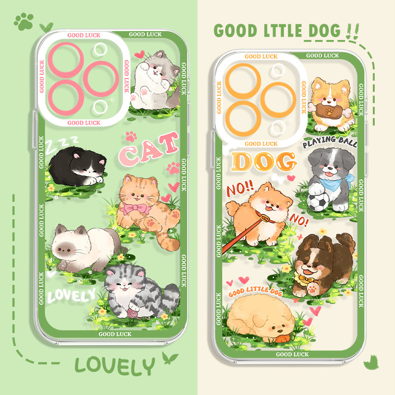 Corgi Spring Fancy Green Puppy Kucing Kartun Casing Samsung A37 A57 5G A17 5G A07 A56 5G A36 5G A26 