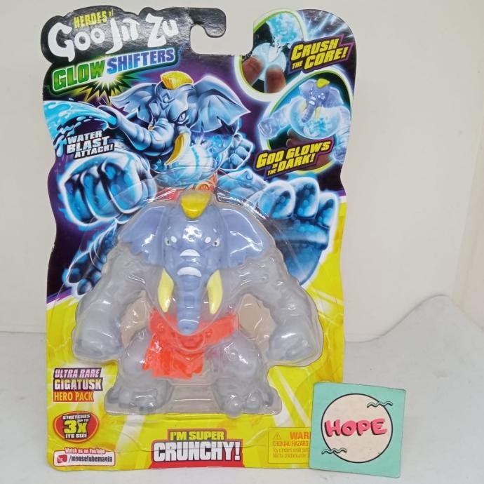 Heroes of Goo Jit Zu Glow Shifters Water Blast Ultra Rare Gigatusk