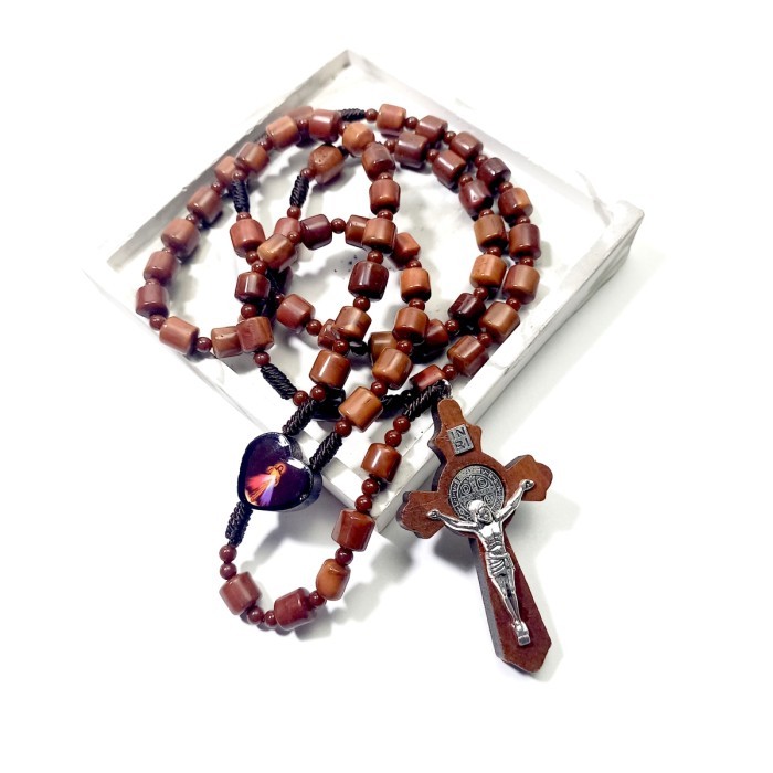Azzatun - Rosario (Eksklusif) Kayu Kokka Original/Kalung Rosario Katolik Asli