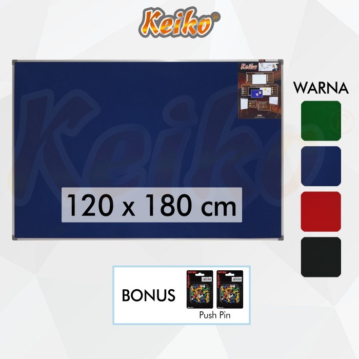 

Softboard Cork Board / Papan Mading Gantung Bludru Keiko 120 x 180 cm