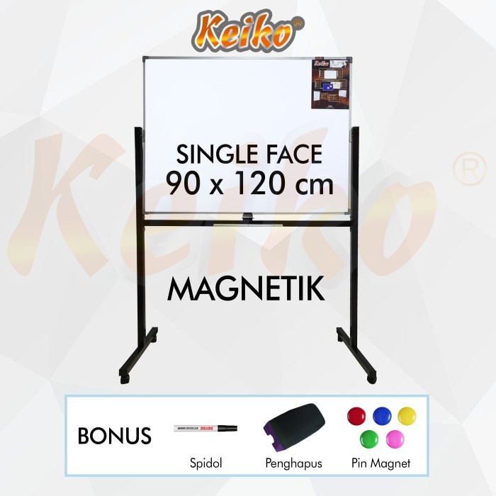 

Papan Tulis Whiteboard Standing Magnet Single Face Keiko 90 x 120 cm