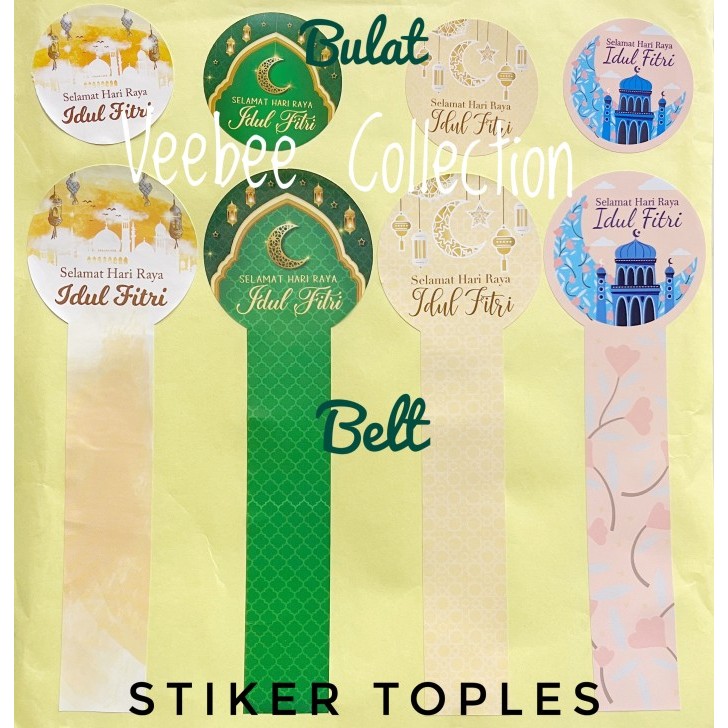 

:>:>:>:>] Stiker Lebaran idul fitri hampers lebaran / stiker toples bulat belt
