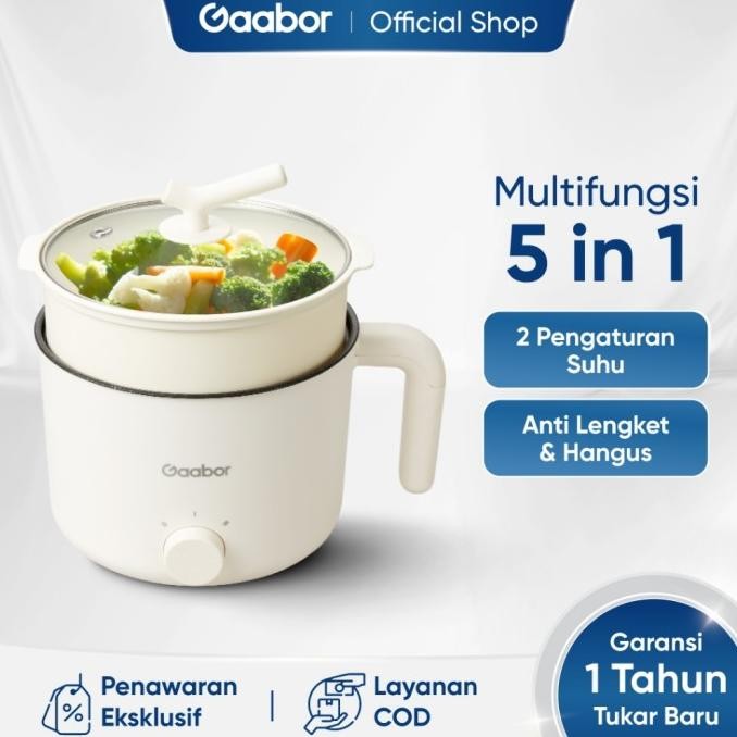 ------] PANCI LISTRIK ELEKTRIK COOKER MULTIFUNGSI GAABOR GRN15A WARMER STEAMER 1.5L