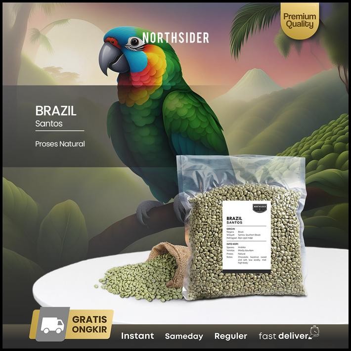 

Green Bean Arabika Brazil Santos Natural - Biji Kopi Mentah