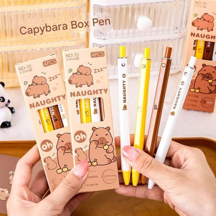 

Pena Set Capybara, Gel Pen Capybara, Bolpen Pulpen Gel Kapibara [G]