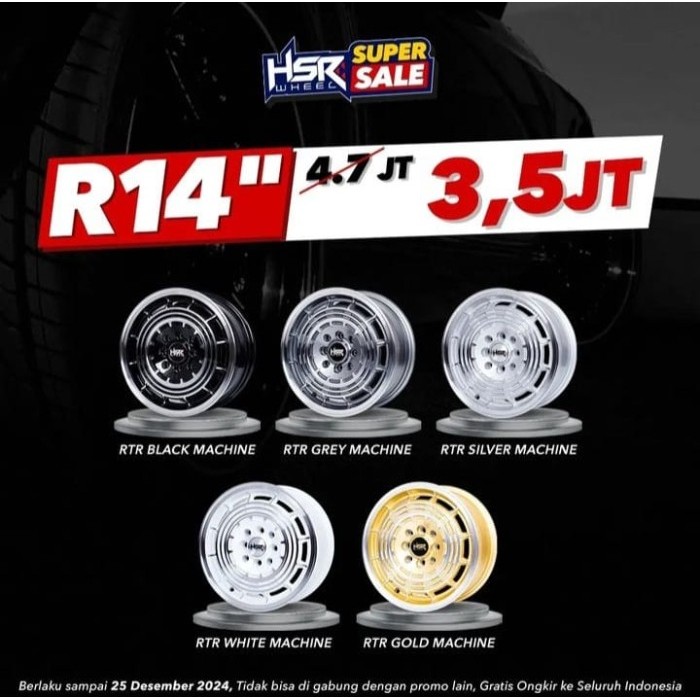 VELG MOBIL PROMO RING 14 HSR RTR VELG KARIMUN VELG BRIO VELG AVANZA