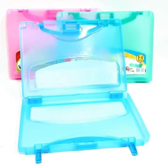 FILE DOKUMEN KERTAS HARD CASE HCB FOLIO F4 FILE BOX PLASTIK + PEGANGAN TAS TENTENG TEBAL