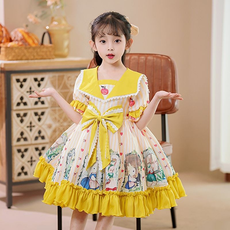 Gaun Putri Anak Perempuan Lolita Rok Gaun Indah Anak Perempuan