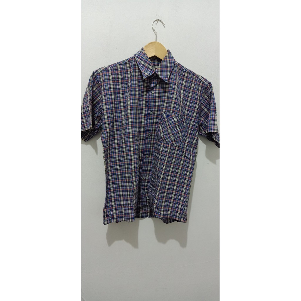 Kemeja Pria Corak Motif Kotak Merk Crocodile Lelaki Laki Remaja