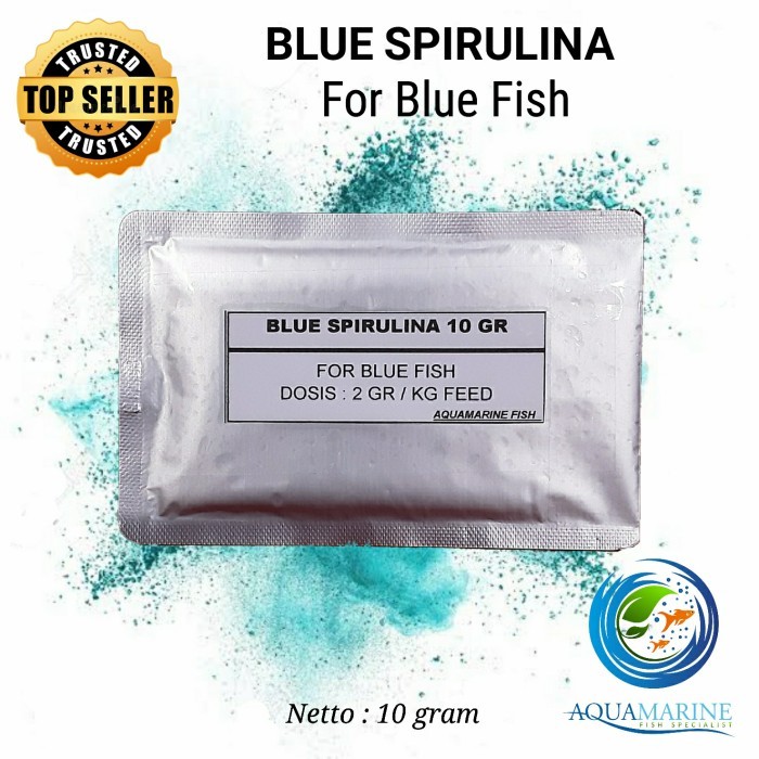 Terlaris Blue Spirulina Powder Pigmen Biru Ikan Hias Vitamin Blue Fish 10 Gram