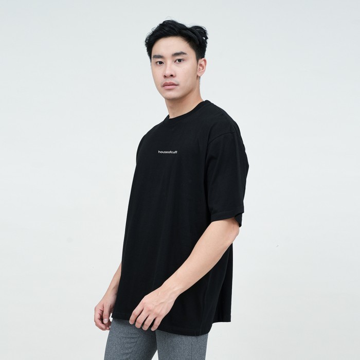 [Big Size] Houseofcuff Kaos Oversized T-Shirt Pria Unisex Tebal Hitam