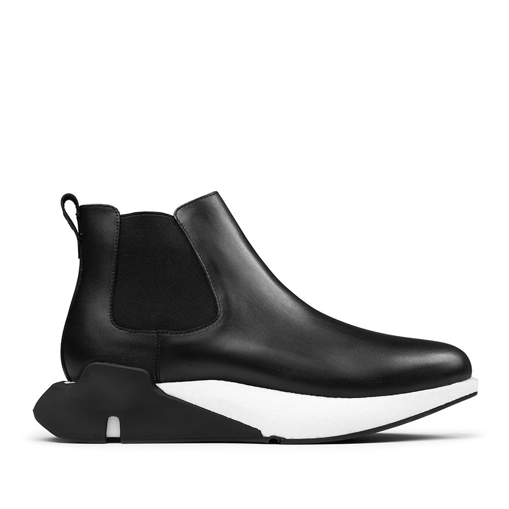 Prabu - Sepatu Kulit Boots Pria Jiwa Black - Hitam