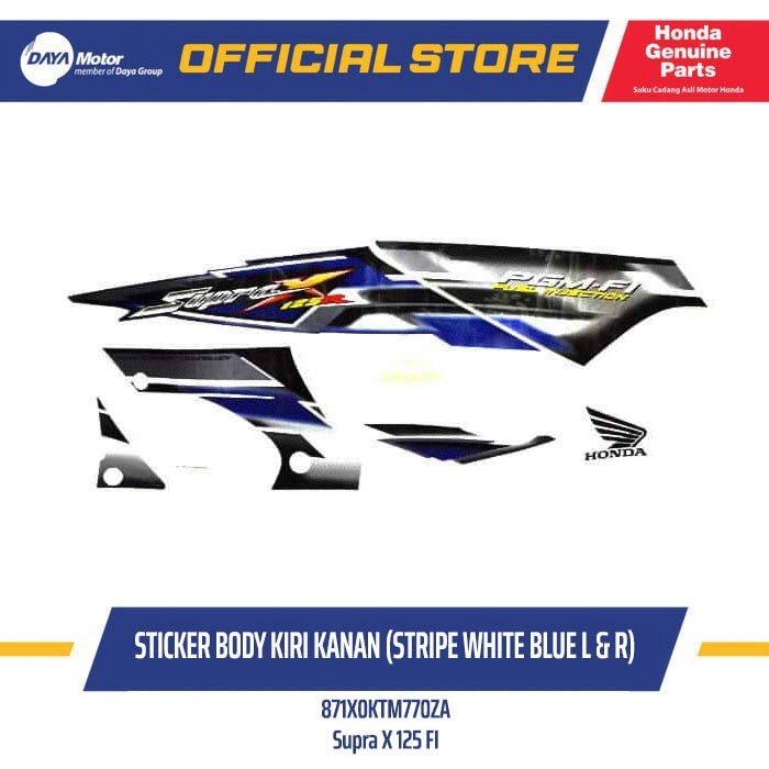 871X0KTM770ZA Sticker Body Kiri Kanan White Blue Supra X 125 FI