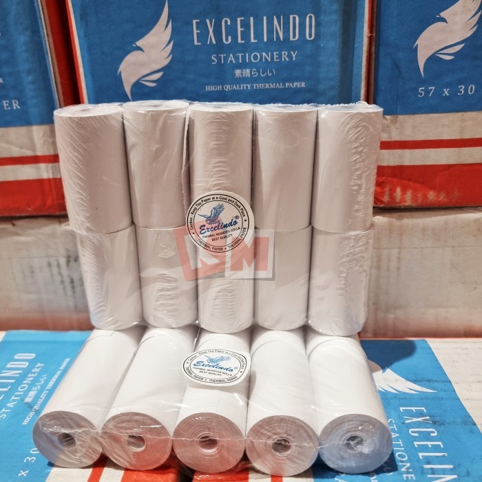 

Kertas Thermal Excelindo 57 x 30 mm / 57x30 EDC Struk Kasir Paper Roll