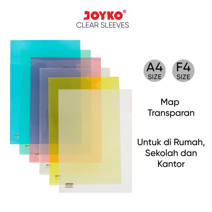 

Clear Sleeves Map L Bening Transparan Joyko CS-10/A4 / 2335/F4