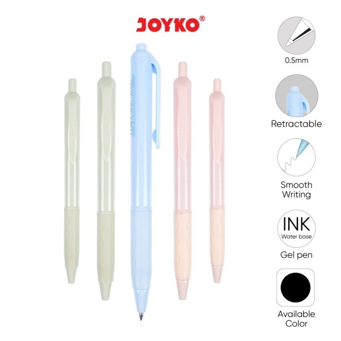 

Gel Pen Pulpen Pena Joyko GP-337 Paspen Gel 0.5 mm Pastel Color 1 Pcs