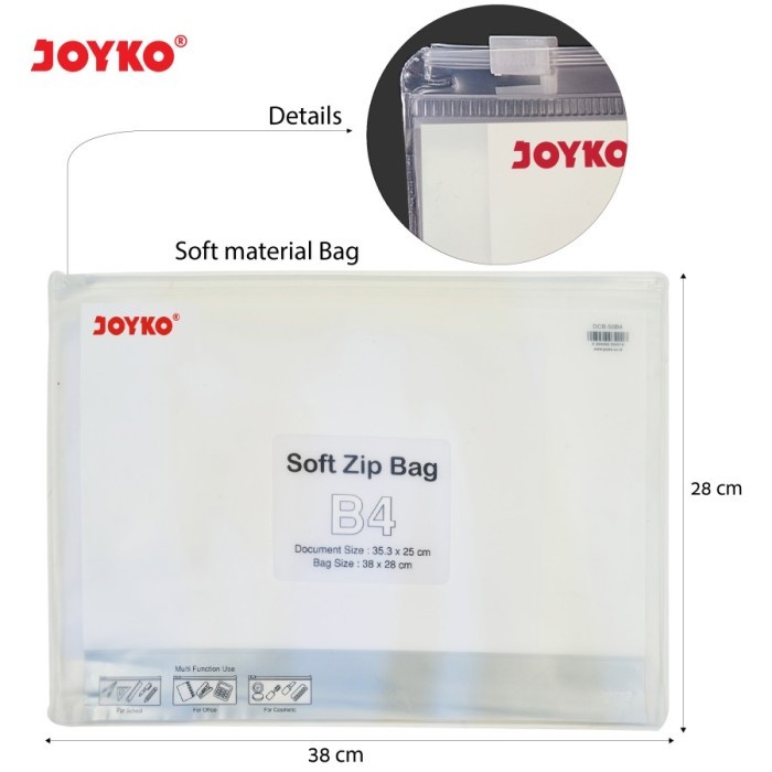 

HARGA DISC - Document Bag / Tas Dokumen Transparan Joyko DCB-50 B4