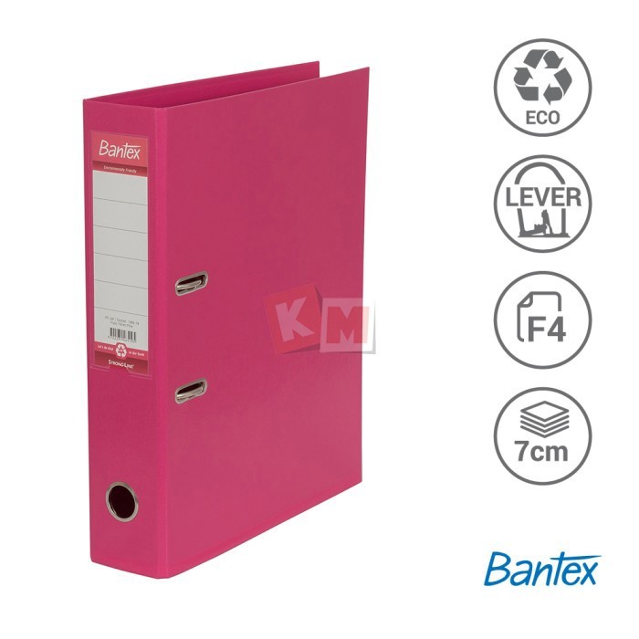 

Ordner Bantex Lever Arch File PP Plastic Folio 7cm Pink 1465-19