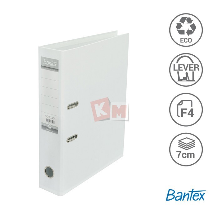 

BEBAS ONGKIR - Ordner Bantex Lever Arch File PP Plastic Folio 7cm White 1465-07 Putih