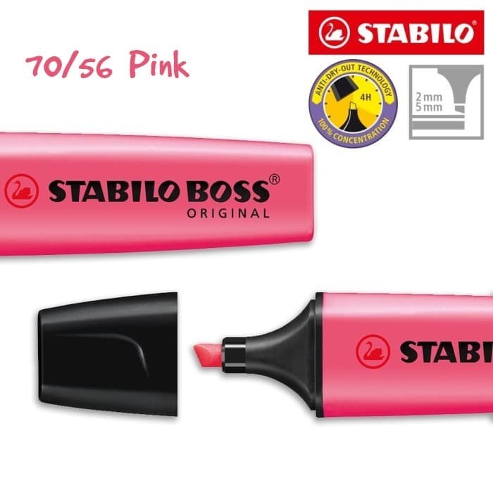 

Highlighter/ Penanda Stabilo BOSS Original Pink 70/56 Warna Merah Muda