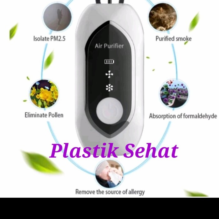 Portable Air Purifier Necklace Kalung Airpurifier Ionizer - Putih