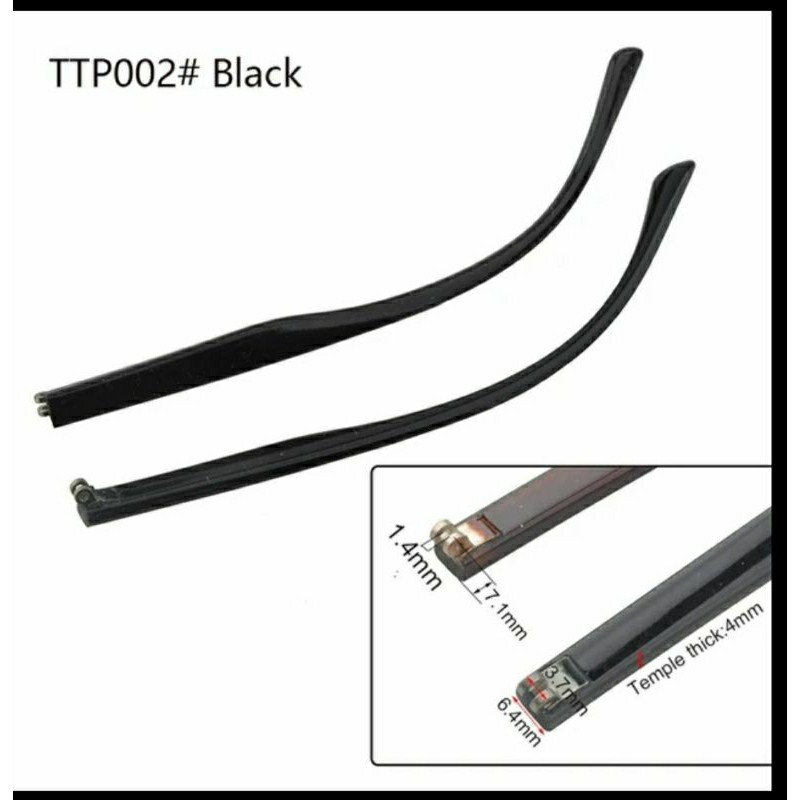 Tangkai Batang Gagang Kacamata Plastik Sepasang Engsel Double