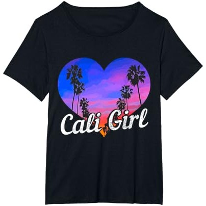 Kaos Vintage Retro Hati Cali Girl California |Ouux4ElQ|