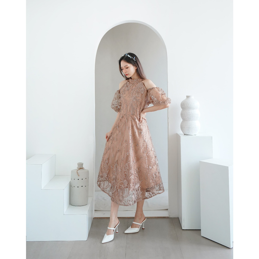 Dress Wanita Gaung Baju Bridesmaid Korean Style Maxydres Mididres Dewasa Wisuda Gaun Natalan Dreass 