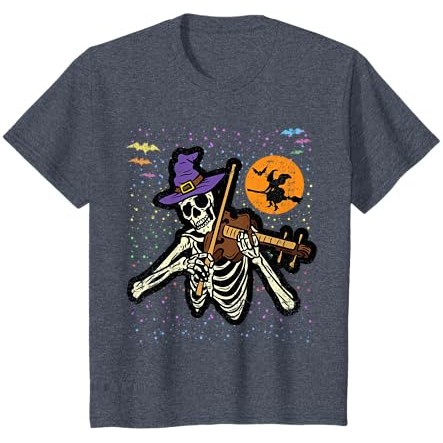 Kaus Musisi Pemain Biola Kostum Halloween Pemain Biola Kerangka |PF7QlR8j|