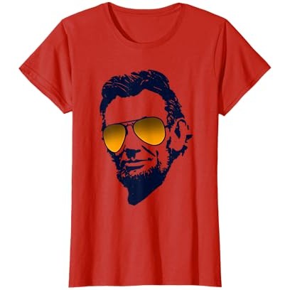 Kaos Grafis Abraham Lincoln yang Keren, Abe yang Jujur dalam Kacamata Hitam |qb1L3cJ3|