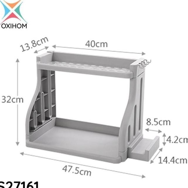 OXIHOM RAK DAPUR SUSUN PLASTIK TEMPAT PENYIMPANAN KAMAR MANDI 2 SUSUN 2711T
