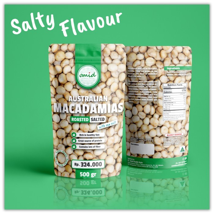 

Roasted Salted Macadamia Nuts (Kacang Macadamia Panggang Asin) 500gr