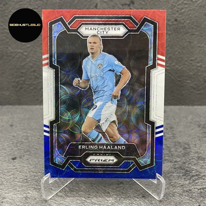 Kartu Bola Prizm Soccer Epl CHOICE 2023-24 Red White Blue Erling Haaland Manchester City