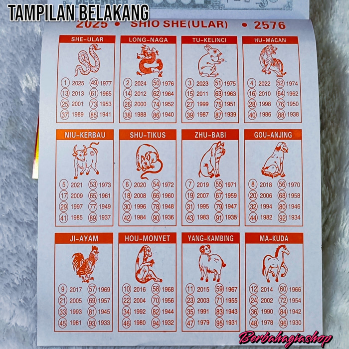 

Kalender Calendar China Cina Jawa Arab Robek Harian Tahun 2025 Besar