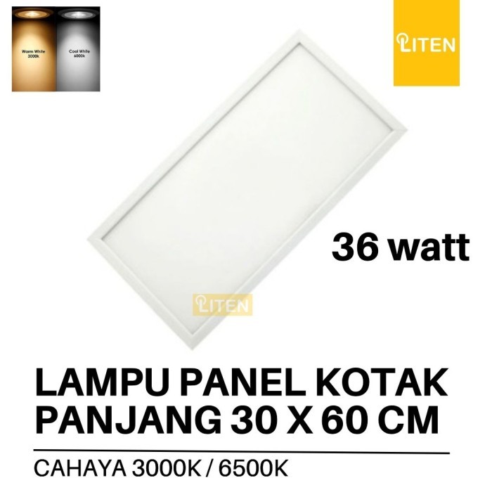 Lampu Downlight LED Kotak Besar 36W 30x60cm 36 w watt 30x60 cm Lampu Panel Inbow Square 30 x 60 cm
