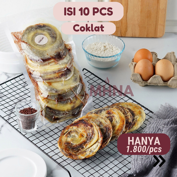 

CUCI GUDANG Roti Maryam / Roti Canai / Roti Cane Frozen Rasa Coklat Isi 10 Pcs