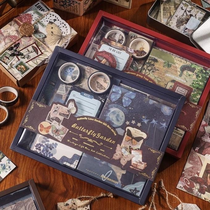 

Sale 125Pcs Bujo Set Box Retro Originality Rich Gift / Journaling Paket Jurnal Retro Vintage
