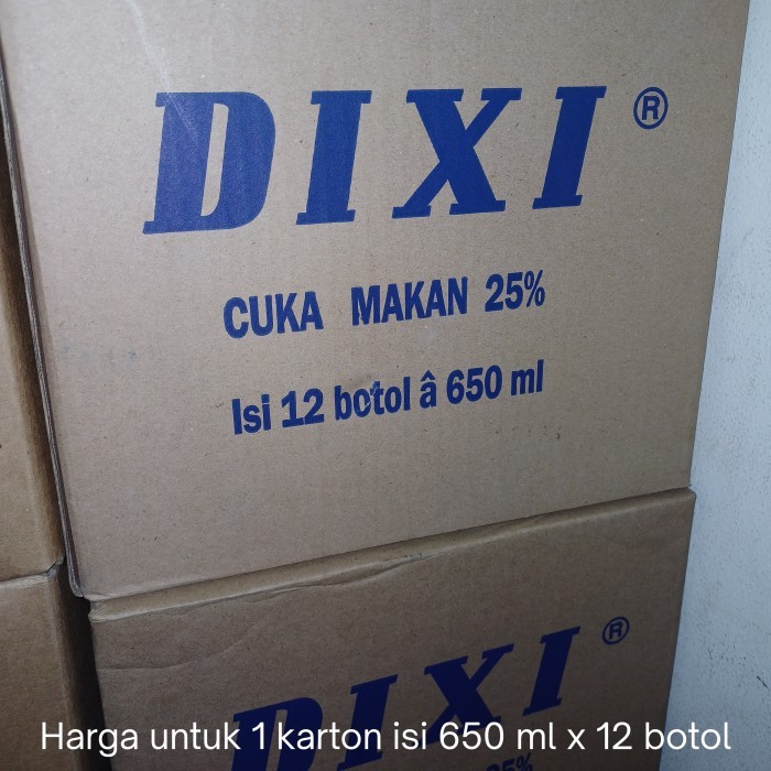 

Cuka Makan Dixi Botol 650 Ml Kartonan