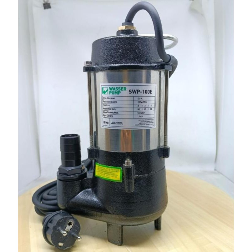 WASSER SWP 100 E pompa celup air kotor 1 INCH MANUAL 100 WATT STAINLES [terbaik]