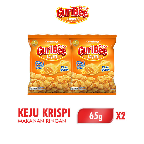 

MURAH Guribee Layers Makanan Ringan Keju 65 gr x 2 Pcs