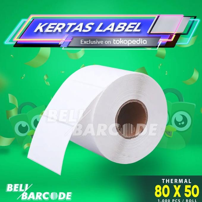 

Sale Stiker Label Thermal 80X50 | 80 X 50 | 80Mm X 50Mm 1000Pcs